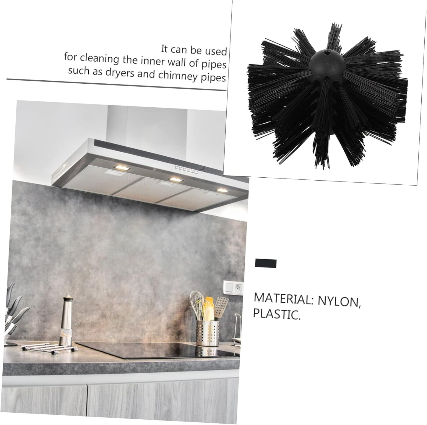 2pcs Chimney Brush Dryer Vent Cleaner Drill Attachment - Duct Brush Replacement Vent Brush Cleaning Tools