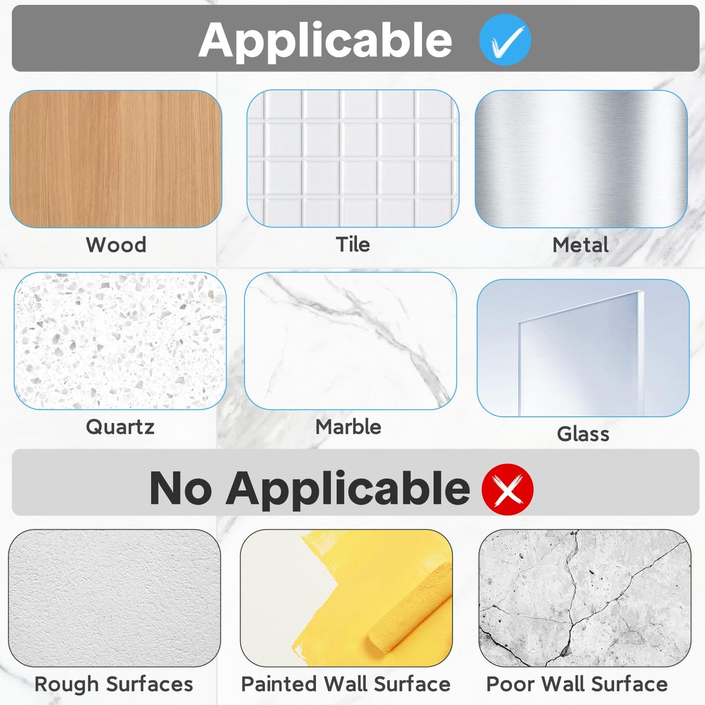 FEPTUASE Shower Caddy Adhesive Replacement, Double Hooks No Drilling, Transparent Strong Adhesive Waterproof for Shower Caddy, Bathroom Storage Shelves, Kitchen Racks (Double Hooks * 8pcs)