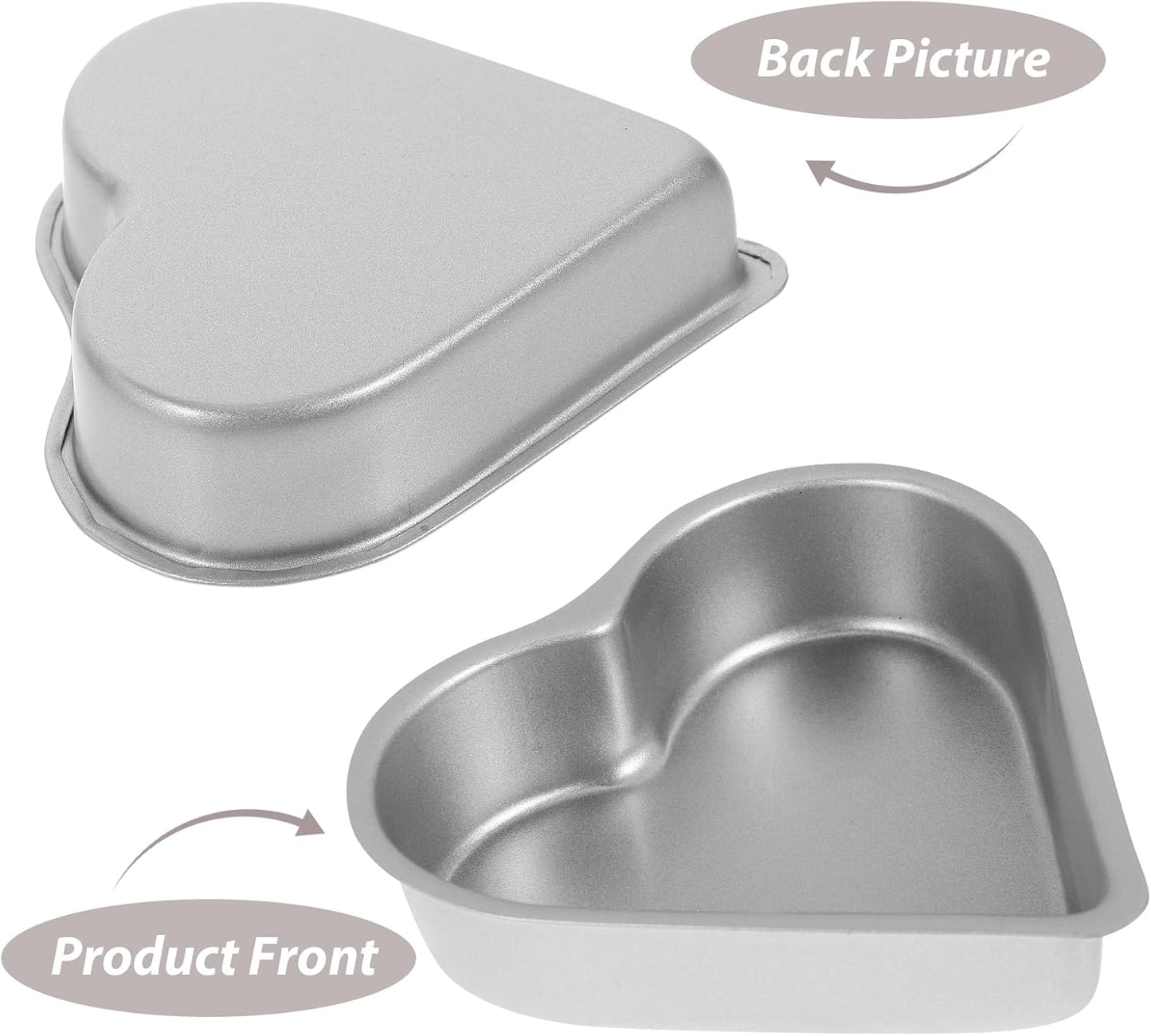 Heart Baking Pans, 3pcs Bakeware Cups for Jelly, Chocolate, Cheesecake, Non-stick Metal Kitchen