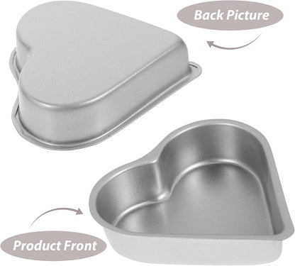 Heart Baking Pans, 3pcs Bakeware Cups for Jelly, Chocolate, Cheesecake, Non-stick Metal Kitchen