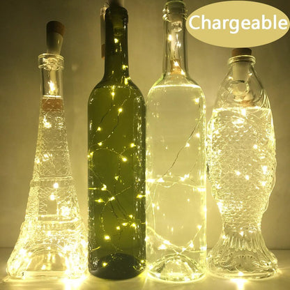 15 4PCS) NeoJoy Wine Cork Lights, Rechargeable Bottle Fairy String Lights with LED for DIY Artificial Parties