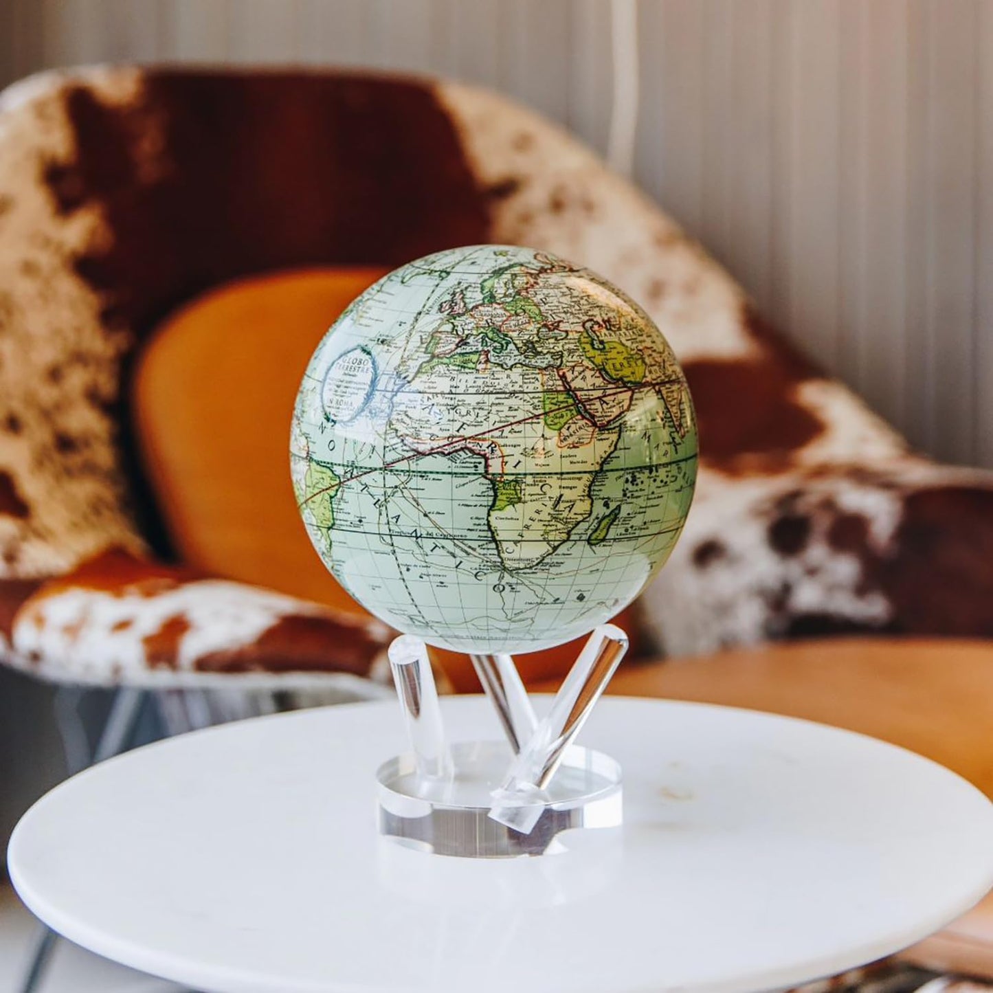 MOVA Globe - Antique Cassini Green Classic (4.5") | Solar Powered Rotating Desktop Globe | Classic Decorative Gift | No Wires or Batteries | Silent Motion Decor
