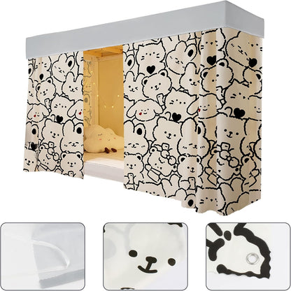 Lobagve Van Caro Students Dorm Home Bunk Bed Curtains, Breathable Dustproof Blackout Cloth Bed Canopy