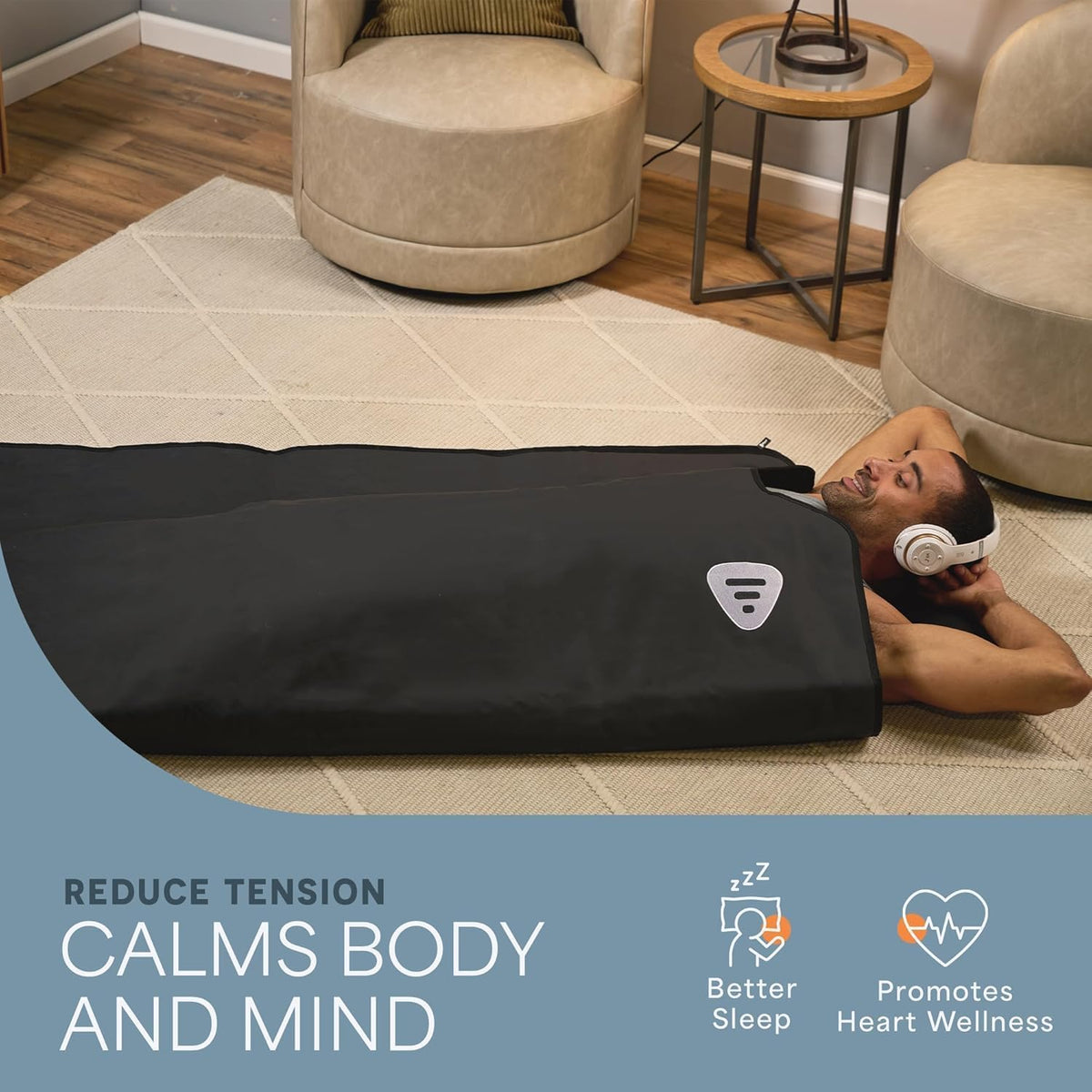 Lifepro RejuvaWrap Infrared Sauna Blanket for Detox & Relaxation – Low EMF Carbon Fiber Heating, 9 Temp Levels, 5 Colors – Portable Sauna Blanket Infrared with Waterproof Interior & Carry Bag