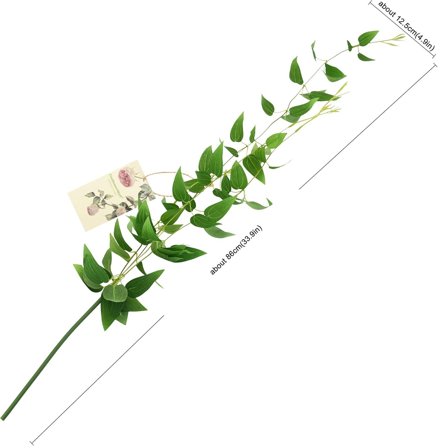 FiveSeasonStuff 28ft 10-Vine Set, Elegant Artificial Silk Clematis Leaves, Versatile Decor for Any Occasion
