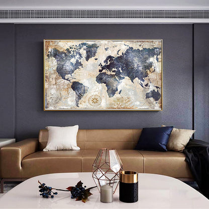 Instarry DIY 5D Diamond Painting Kits for Adults Full Drill World Map Mosaic Crystal Embroidery Wall Decorations for Living Room Art Kit 23.6x15.7 inch