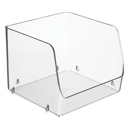 iDesign Stackable Clear Open Front Storage Bin, Easy Access Organizer for Kitchen, Pantry or Cabinet, 4-Pack