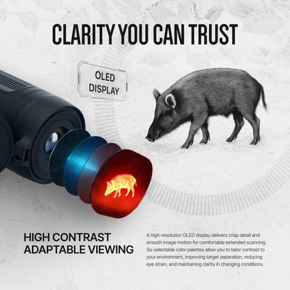 ATN BlazeTrek 6 Thermal Monocular, 6th Gen Thermal Engine, 384/640 Resolution, SharpIR AI, 50Hz, IP67, WiFi & Recording (384x288 Sensor, 18, x)