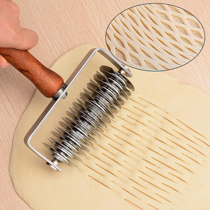 Stainless Steel Lattice Roller Cutter - Dough Baking Tool for Cookie, Pie, Pizza, Household Time-Saver