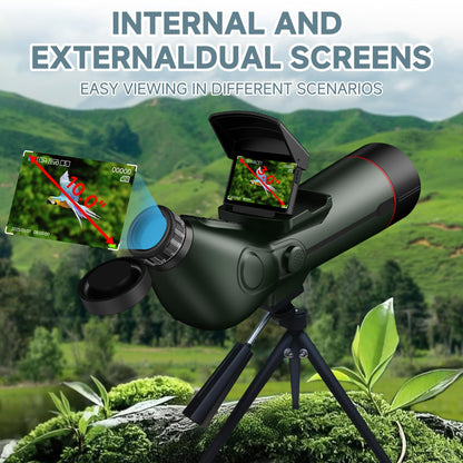 Smart Telescope, Professional Refractor Auto-focus Portable Digital Electronic Telescopes with 4K Astrophotography Camera, Internal And Externat Dual Screens Spotter for Adults and Beginners Astronomy