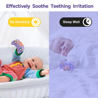 1Pack Silicone Teethers for 6-12 Months Old, Teething Toys for 0-6 Months Old, Remote Teether for Baby, Sensory Toys for Babies & Toddlers, Unisex Gifts