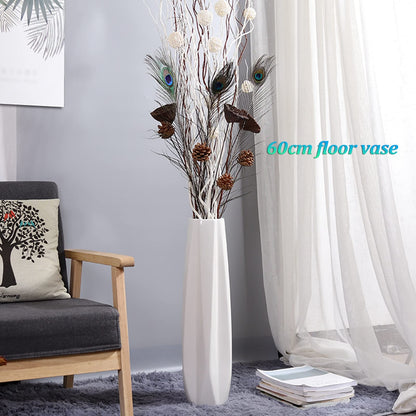 sdneNest Floor Vase Ceramic Vase,Decorative Large,Floor, Large Floor Vase,White Ceramic Vase,Handcrafted,Sophisticated Vessel for Decorative Branches and Dried Flower,White-61cm