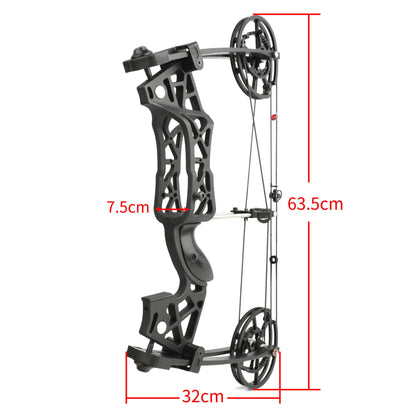 FQH Battle Falcon 40-65 Lbs Short Axle Steel Ball Compound Bow, Dual Use Hunting Archery Set for Adult Beginners Outdoor Training