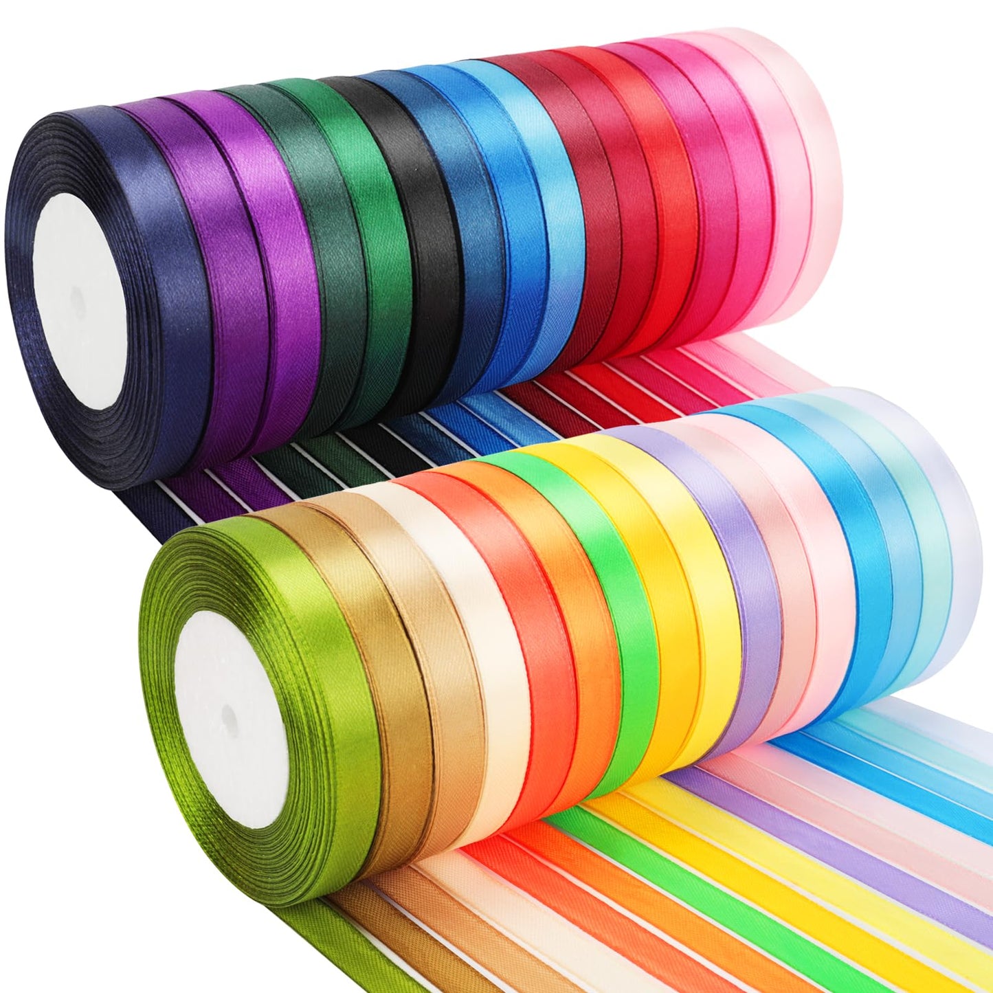 NESCCI 800 Yards Ribbon,3/8 Inch Satin Ribbon,Single Face Satin Ribbons, Perfect for Gift Wrapping,Wedding Decoration,Handmade Bows,Wrapping Bouquet and More