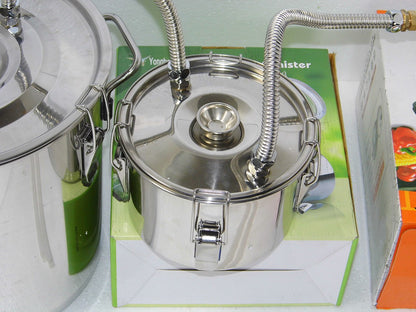 OLizee 3 Pots 5 Gal Stainless Steel Water Alcohol Distiller Copper Tube 18L Boiler Home Wine Making Kit