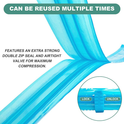 Vacuum Storage Bags - Space Saver Bags for Comforters, Blankets, Clothes Storage, 10 Jumbo Bags with Hand Pump Included