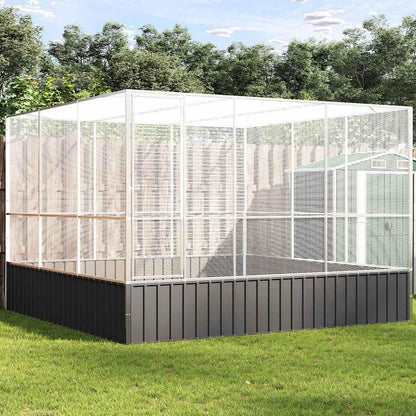 Logeirevo Galvanized Steel Large Flight King Bird Cage, Steel Outdoor Aviary, Outdoor Indoor Large Bird Cage Aviary Pet House for Cockatiels African Parakeets, 122.4"x120.9"x83.5",-522