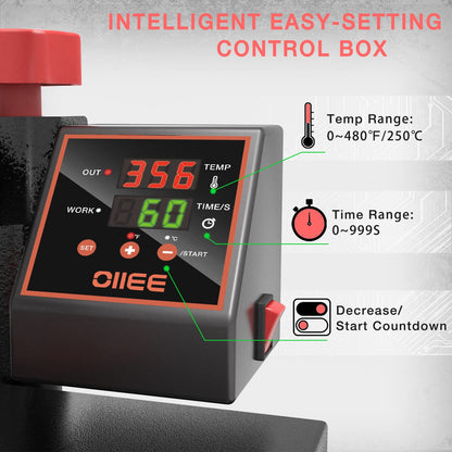 OIIEE Heat Press Machine 5 in 1 Combo Heat Press 15 x 15 Inch Heat Transfer Machine 360-Degree Swing Away Digital Shirt Printing Multi-function Heat Transfer Sublimation for T Shirts Mug Hat Plate Cap