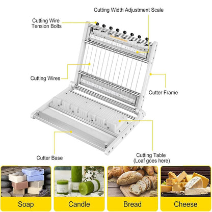 Adjustable Multi-Wire Soap Cutting Machine for Homemade Soaps - DIY Cutter for 2cm, 2.5cm, and 3cm Thickness - Perfect for Soap, Bread, and Cake Making