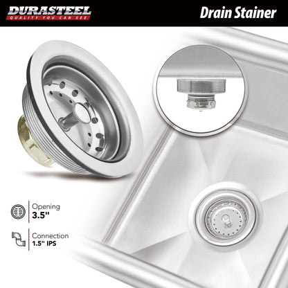 DuraSteel 304 Commercial Stainless Steel Utility Sink - 15 Inch Tub Freestanding Prep Kitchen Sink - NSF Hand Wash Station for Kitchen Sinks, Outdoor, Laundry Room, Garage Slop Small Kitchenette
