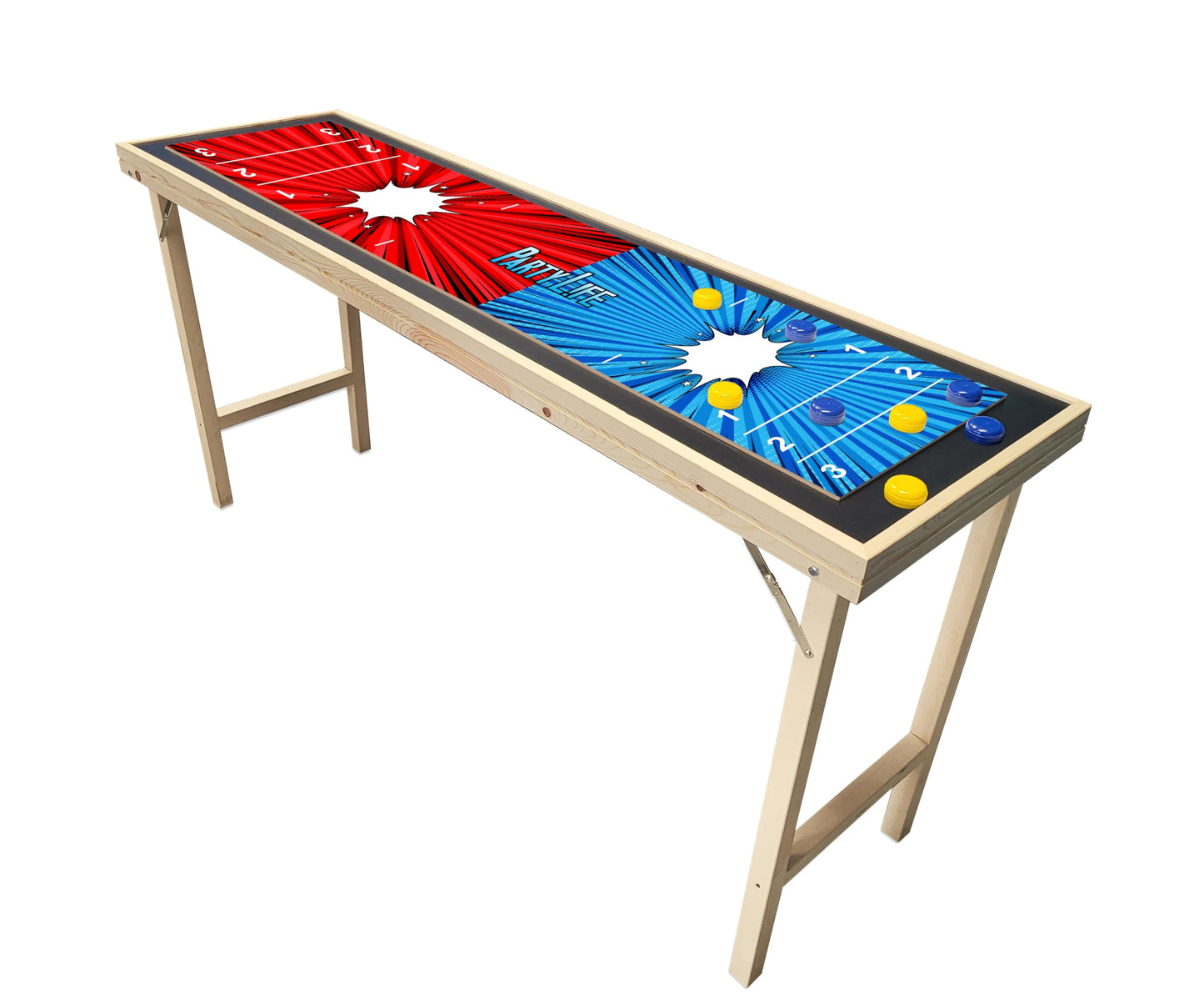 6-Foot Premium Shuffleboard Table w/Folding Legs - Comic Edition