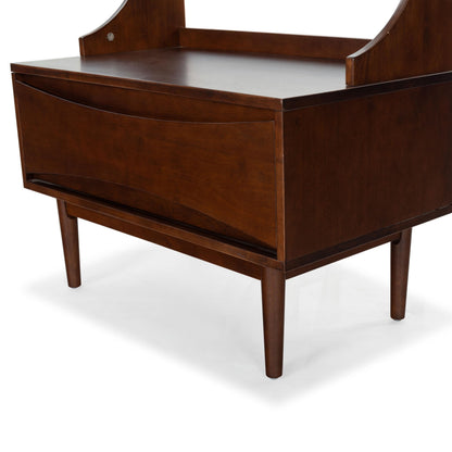 SAFAVIEH Couture Collection - Pitta Walnut & Gold Wood Hall Tree with Drawer and Coat Hooks, Entryway Storage Organizer (SFV4224A)