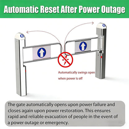Automatic Public Entrance Turnstile with Infrared Detection Swing Gate with LED Indicators One-Way Access