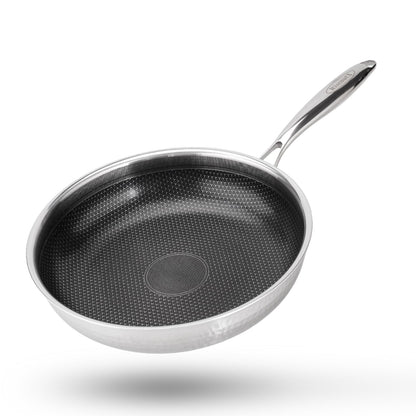 RisenutX Hybrid 8 inch Stainless Steel Non Stick Skillet,Frying Pans Nonstick, PFOA Free Cookware, Dishwasher and Oven Safe, Induction Compatible