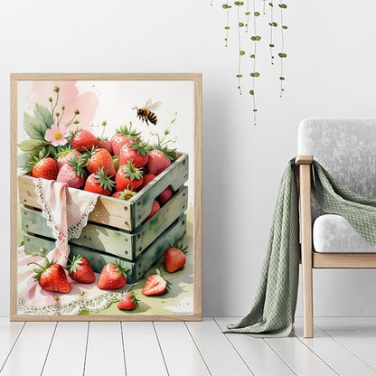 PUAGEMTI Diamond Painting Kits for Adults Strawberries Painting DIY 5D Full Drill Diamond Dots Paintings with Diamonds Gem Art and Crafts Home Decor 12"x16"