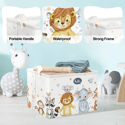 Clastyle Cute Animals Baby Laundry Hamper Kid Storage Basket Boy Girl Gift Toy Box Collapsible Large Clothes Organizer Nursery Bin for Bedroom, Star, 40 * 30 * 30 cm