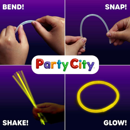 Party City 500 Glow Sticks - Neon Glow in the Dark Party Supplies | Connectors, Bracelets & Necklaces for Kids & Adults