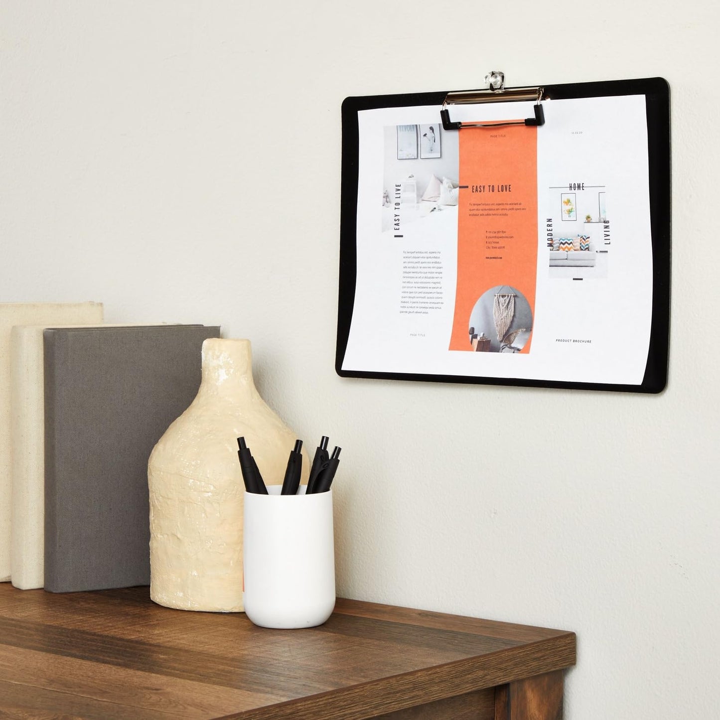 Juvale Landscape Clipboard - 12.4 x 8.9 in, Black Plastic, 4-Pack, Classic - Horizontal Clipboard with Low-Profile Clip - Letter-Size Sketching & Drawing Board
