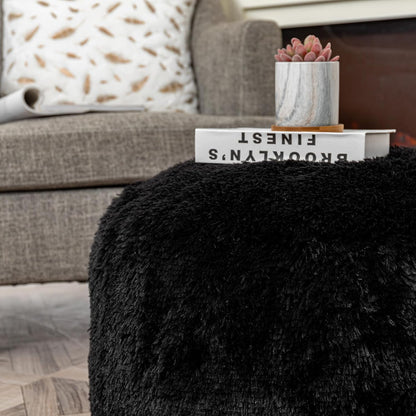 20x20x12 Inches Asuprui Pouf Ottoman Floor Pouf Cover Ottoman Foot Rest NO Filler Round Poof Seat Floor Bean Bag Chair