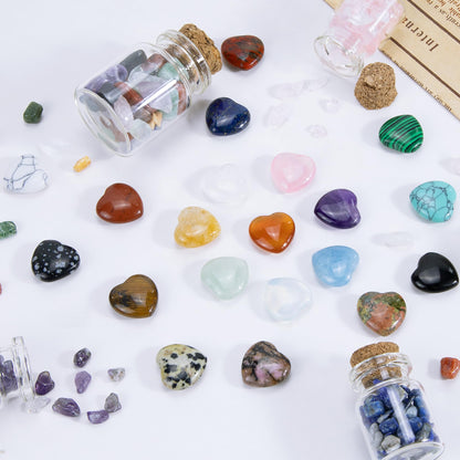 NUKAYAI 20PCS Lapis Lazuli Stone Crystal Heart Shaped Stones Polished Healing Crystals Natural Cute Pocket Trinket Gemstone Reiki Wholesale Set Balancing Meditation Mothers Day Bulk Gifts for Women
