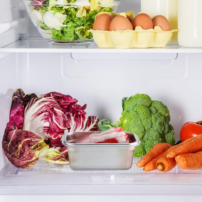 Amosfun Stainless Steel Ice Cream Container 6.69 X 4.33 X 2.75 Inch Sealed Household Freezer Storage Box Multi-Function Fridge Food Container