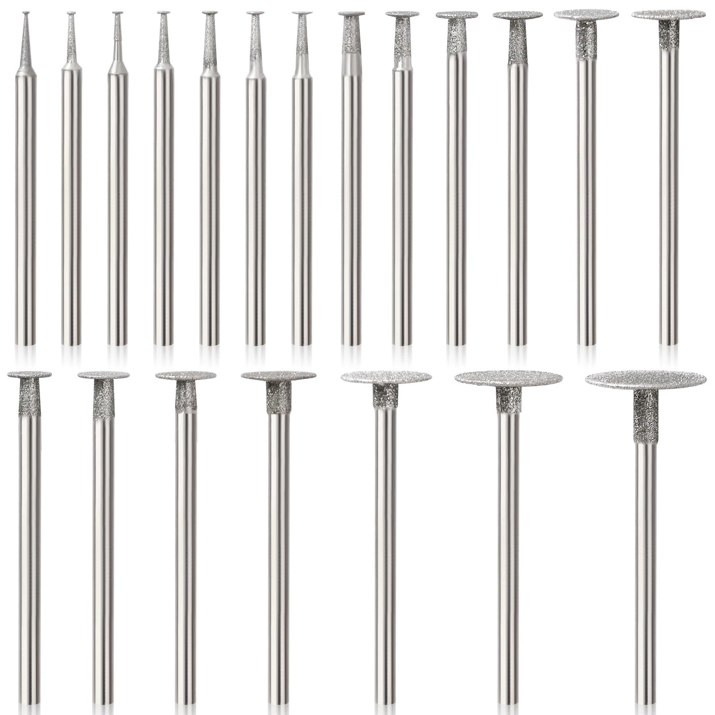 20Pcs Diamond Sanding Bit Compatible with Dremel Polishing Kit, HOMEIDOL T Shape 3/32"(2.35mm), 1/8"(3mm) Diamond Bits Rotary Tool Accessorie for Carving, Engraving, Grinding, Stone, Rocks, Jewelry