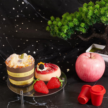 CRASPIRE Acrylic Cake Stands for Dessert Table, Clear Cupcake Display Holder, Round Food Organizer for Party Decoration