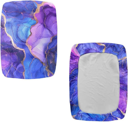 Set 2 Counter Marble Print Bar Stool Covers of Stretch Stool Chair Covers Rectangle Height Bar Stools Slipcovers