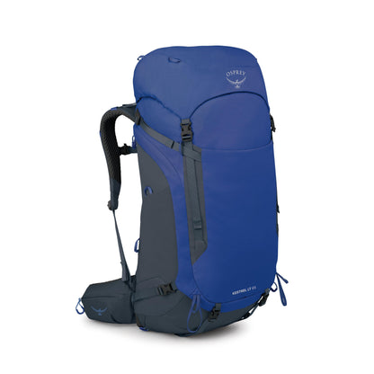 Osprey Kestrel LT 65L Men's Backpacking Backpack - Lightweight Hiking & Camping Bag with Waterproof Raincover, Rays Blue