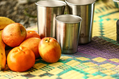 Greens Steel #1 Premium Stainless Steel Cup, 16 oz Pint Cups (4 Pack) Premium Metal Cups - Stackable Durable Cup