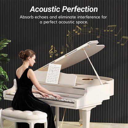 TONOR Dual-Layer Thickened Acoustic Wall Panels Self Adhesive, 4 pack 47.2"x23.6"x0.72" High Density Large Sound Proof Panels for Walls, Peel and Stick Wall Panels for Interior Wall Décor, Black