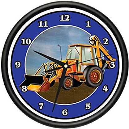 SignMission Backhoe Digger Wall Clock, Heavy Equipment Operator Gift