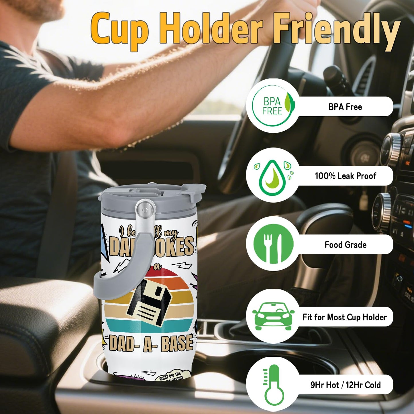 4 Pack 30oz Sublimation Tumbler with Handle, Sublimation Flip Straw Tumbler with Portable 2-in-1 Lid, Stainless Steel Insulated Water Bottle, Leak Proof Travel Coffee Mug Cup for Home, Outdoor or Car