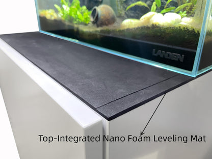 LANDEN Aquarium Wooden Stand and Cabinet for up to 44 Gal Tank, Fish Reptile Sea Salt WaterTank Stand, Nano Foam Leveling Mat Included, W35.5xD17.7xH31.5 in, Wooden Matte White Painted(Stand Only)