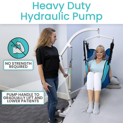 Vive Hydraulic Patient Lift for Home Use - Portable, Medical Patient Transfer Lift System - Sit to Stand Lift Assist for Elderly - Floor & Fall Elderly Lift - for Car, Wheelchair, Chair & Bed Transfer
