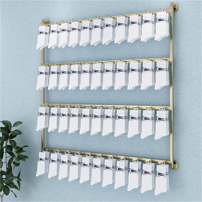 60/80/100/120cm Underwear Display Stand, Metals, Retail Showshelves, Lingerie Bra Rack Swimsuit Organizer Hanger, Commercial Clothing Store Shelf, for Shorts,Hats, Sock(Gold,60 * 1