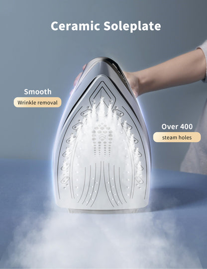 Steam Iron for Clothes with Rapid Heating Ceramic Coated Soleplate, 1500W with Precise Thermostat Dial, Self-Cleaning, Auto-Off, 44oz Water Tank for Home Clothes Ironing Use Black Gradient