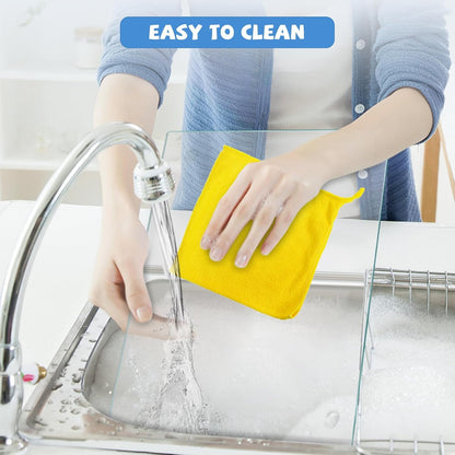 Tempered Glass Cutting Board for Kitchen, Clear Glass Board, Heat Resistant, Non-Slip Feet, 12x16"