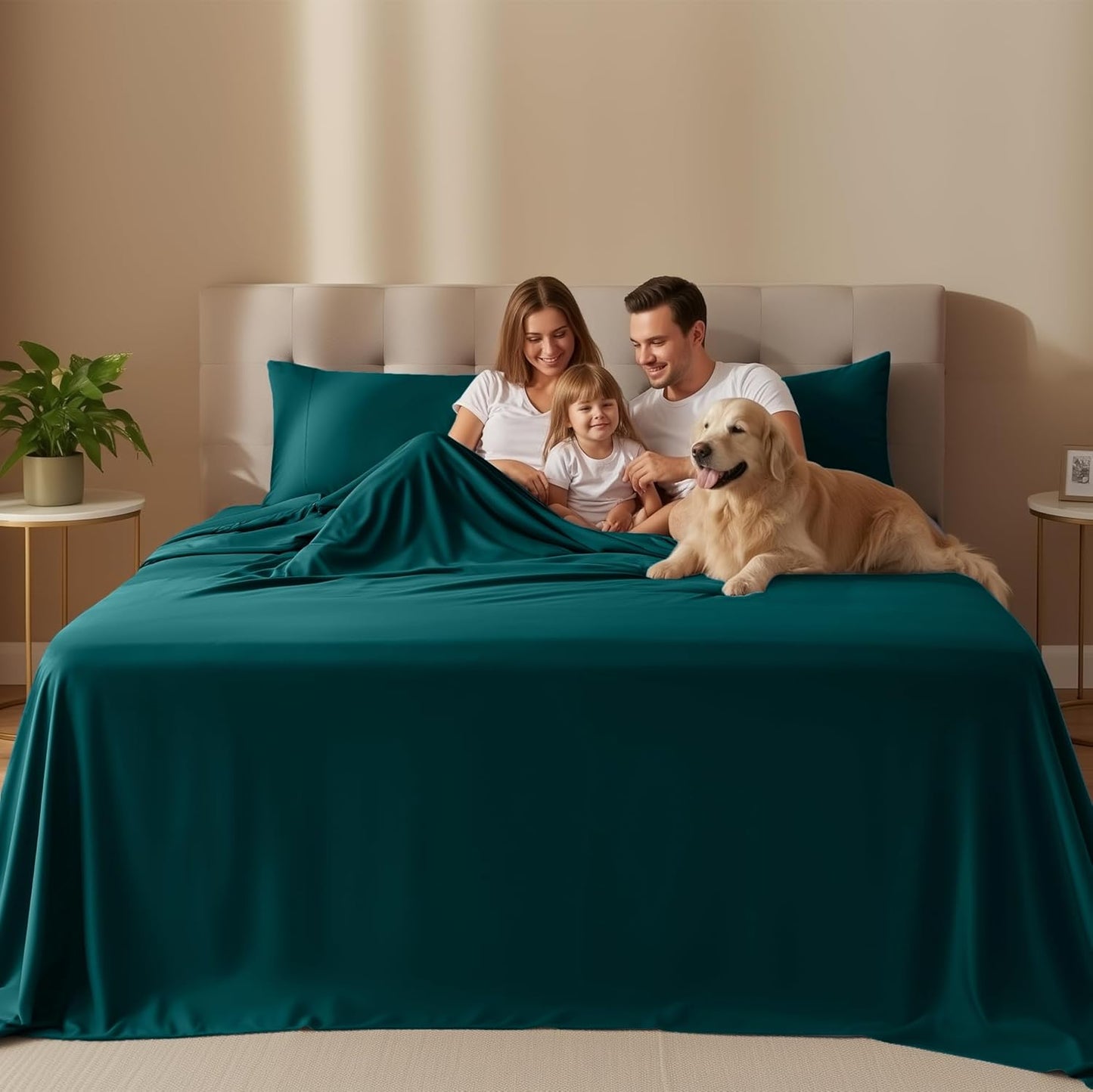 Utopia Bedding Queen Size Sheet Set - Soft, Breathable Microfiber, 4-Piece in Teal Green | Oeko-Tex Certified