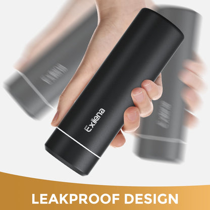 【Upgraded】Exllena Small Insulated Water Bottle 12 oz/350ml– Mini Insulated Water Bottle for Hot & Cold Drinks, Perfect Small Water Bottle for Travel, Purse...(Black)